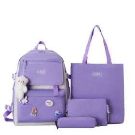 Ensemble de sacs d’école Kawai pour adolescents 4Pcs CLBD V1 Mauve – محفظة 4 قطع كاواي بنفسجي SAC20025