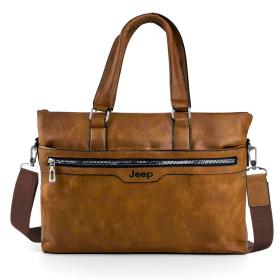 Cartable Homme en Simili Cuir Design Élégant Jeep 180551-12 Marron Clair – حقيبة جلدية لون بني فاتح SAC20025