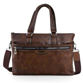 Cartable Homme en Simili Cuir Design Élégant Jeep 180551-12 Marron Foncé – حقيبة جلدية لون بني داكن SAC20025