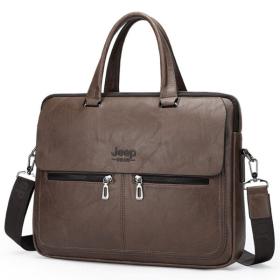 Cartable Homme en Simili Cuir Design Élégant Jeep 180551-6 Marron Foncé – حقيبة جلدية لون بني داكن SAC20025
